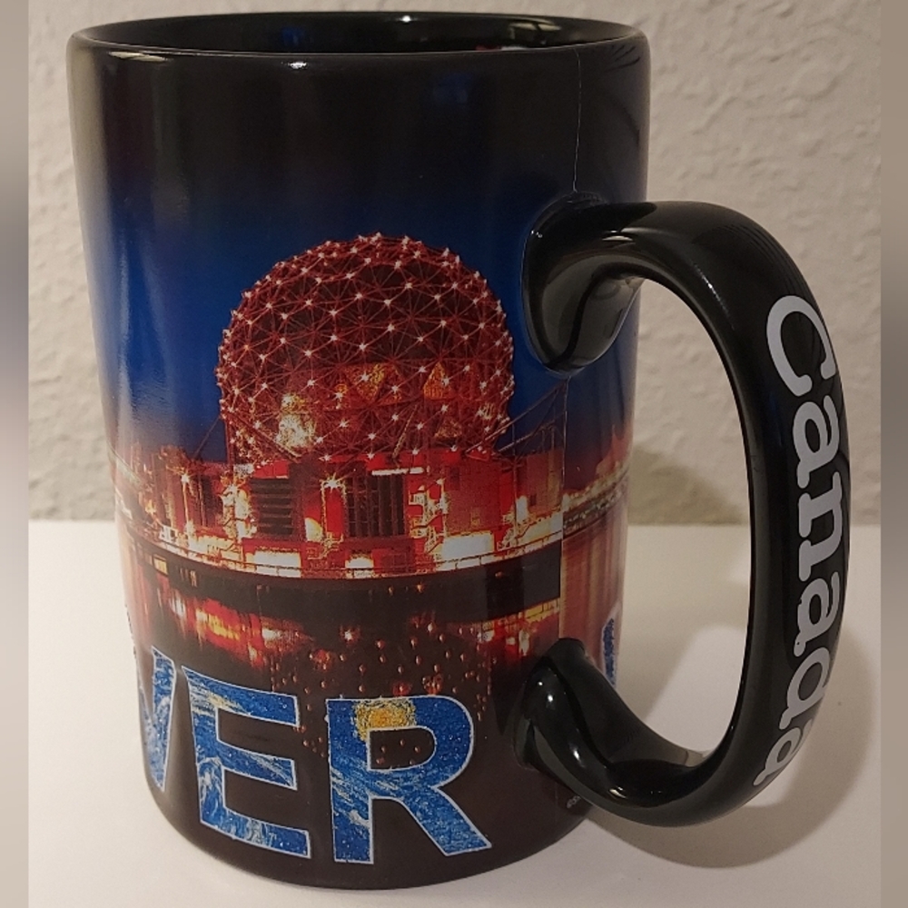 Vancouver Canada Raised Textured Scenic Skyline Oversized Ceramic Coffee Mug
